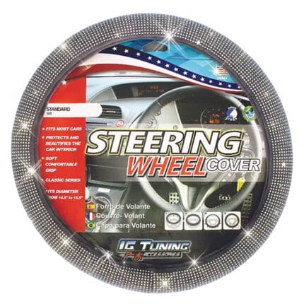 Steering Wheel Cover Bling Bling Gray IGT WI-CRISTAL-GR