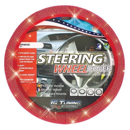 Steering Wheel Cover Bling Bling Red IGT WI-CRISTAL-RD