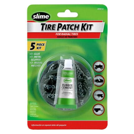 Slime Tire Patch Kit w/ Glue, 3 patches, scuffer 2030-A