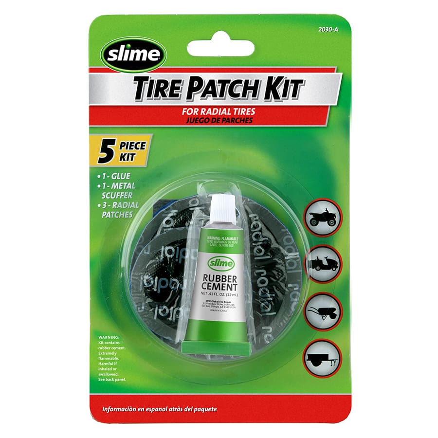 Slime Tire Patch Kit w/ Glue, 3 patches, scuffer 2030-A Slime Tire Patch Kit w/ Glue, 3 patches, scuffer 2030-A