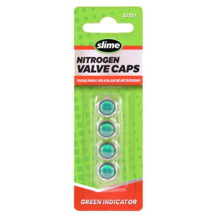 Slime Tire Valve Caps Anodized GREEN Nitrogen 20230