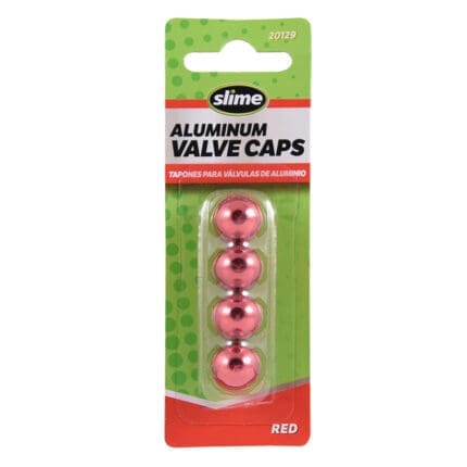 Slime Tire Valve Caps Anodized RED 20129