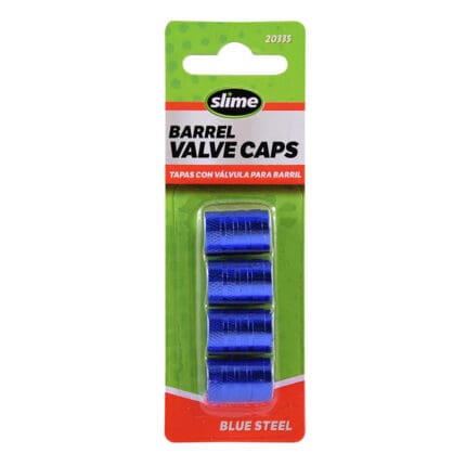 Slime Tire Valve Caps Barrel BLUE STEEL 20335