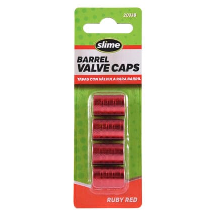 Slime Tire Valve Caps Barrel RUBY RED 20338