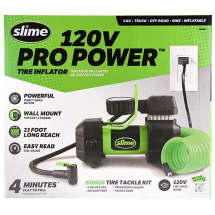 Tire Inflator Slime 120 Volt Direct Drive Inflator w/ Wall Mount 40045