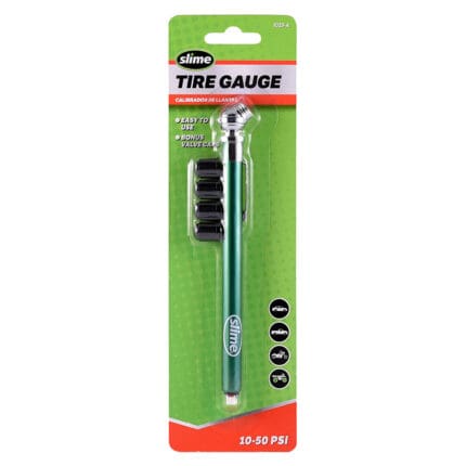 Tire Pressure Gauge Slime Pencil Gauge w/ Valve Caps 10-50 PSI  1023-AT