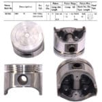 Pistons Mazda 323, E3 Eng., 77mm SET OF 4, E301-23-200 Toto -+.030"/0.75mm