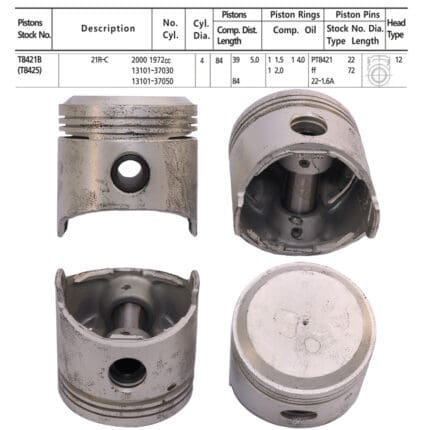 Pistons Toyota Cressida RX60, 21R Eng., 84mm SET OF 4, 13101-37030 Toto - STD