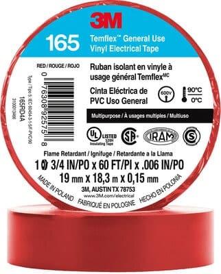 Electrical Tape Red 165RD4A 3M
