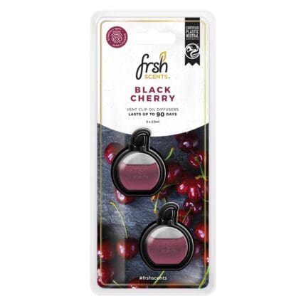 Frsh Scents Air Freshener Vent Clip Oil Diffuser Black Cherry 2pk FR9170