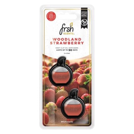 Frsh Scents Air Freshener Vent Clip Oil Diffuser Woodland Strawberry 2pk FR9200