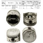 Pistons Mitsubishi Lancer RWD 1400 G11B, G12B, 74mm SET OF 4, MD030322 Toto -+.040"/1.00mm
