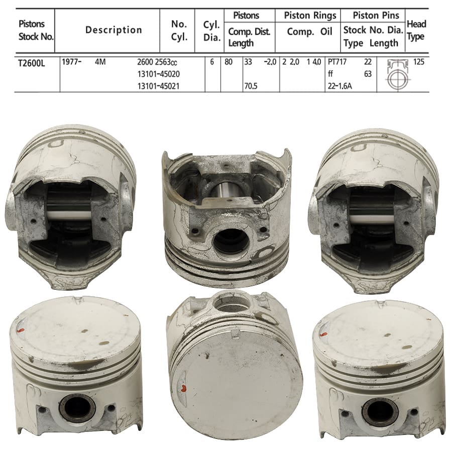 Pistons Toyota Crown (New 4Model) Flat Top, 80mm SET OF 6, 13211-45021 Toto -+.040"/1.00mm Pistons Toyota Crown (New 4Model) Flat Top, 80mm SET OF 6, 13211-45021 Toto -+.020"/0.50mm