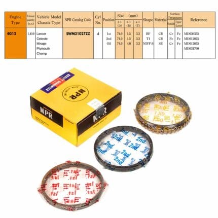 Rings Set Mitsubishi Lancer 1400 RWD 4G12 Eng., 74mm, SWM31027ZZ NPR -+.020"/0.50mm