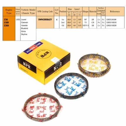 Rings Set Datsun Z20, E23 Eng., Mitsubishi L300 2.0 Eng., 85mm, SWN30086ZZ NPR -+.010"/0.25mm