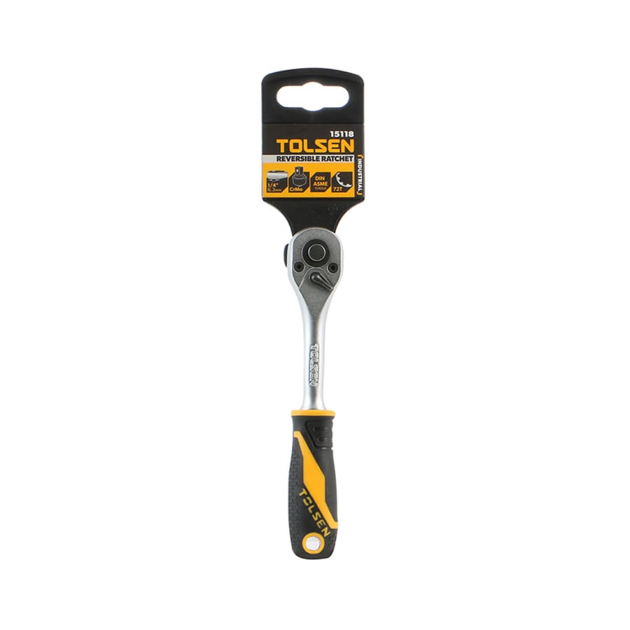 Reversible Ratchet 1/4" Drive Industrial Chrome Tolsen 15118 Reversible Ratchet 1/4" Drive Industrial Chrome Tolsen 15118