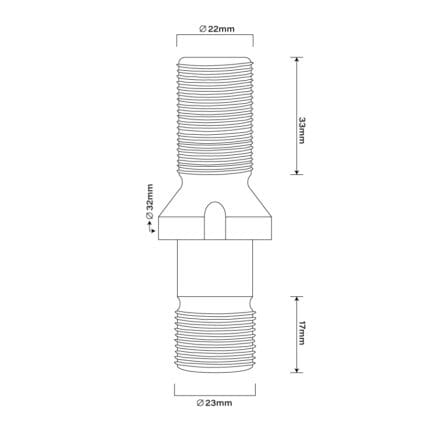 Truck Wheel Stud Bedford, Rear 22mm, RH