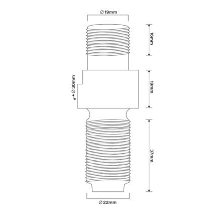 Truck Wheel Stud Leyland 22mm, RH