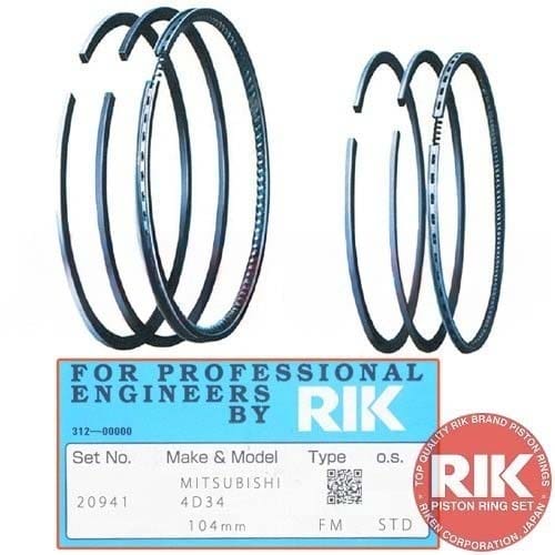 Rings Set Mitsubishi 4D34 Eng., Canter FE449 3.9L, 104mm, 20941 RIK - STD Rings Set Mitsubishi 4D34 Eng., Canter FE449 3.9L, 104mm, 20941 RIK - STD
