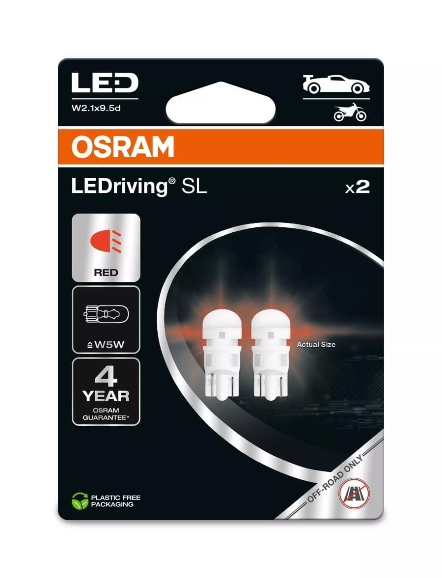 Bulb Osram LEDriving SL W5W RED (2PC) 2825DRP Bulb Osram LEDriving SL W5W RED (2PC) 2825DRP