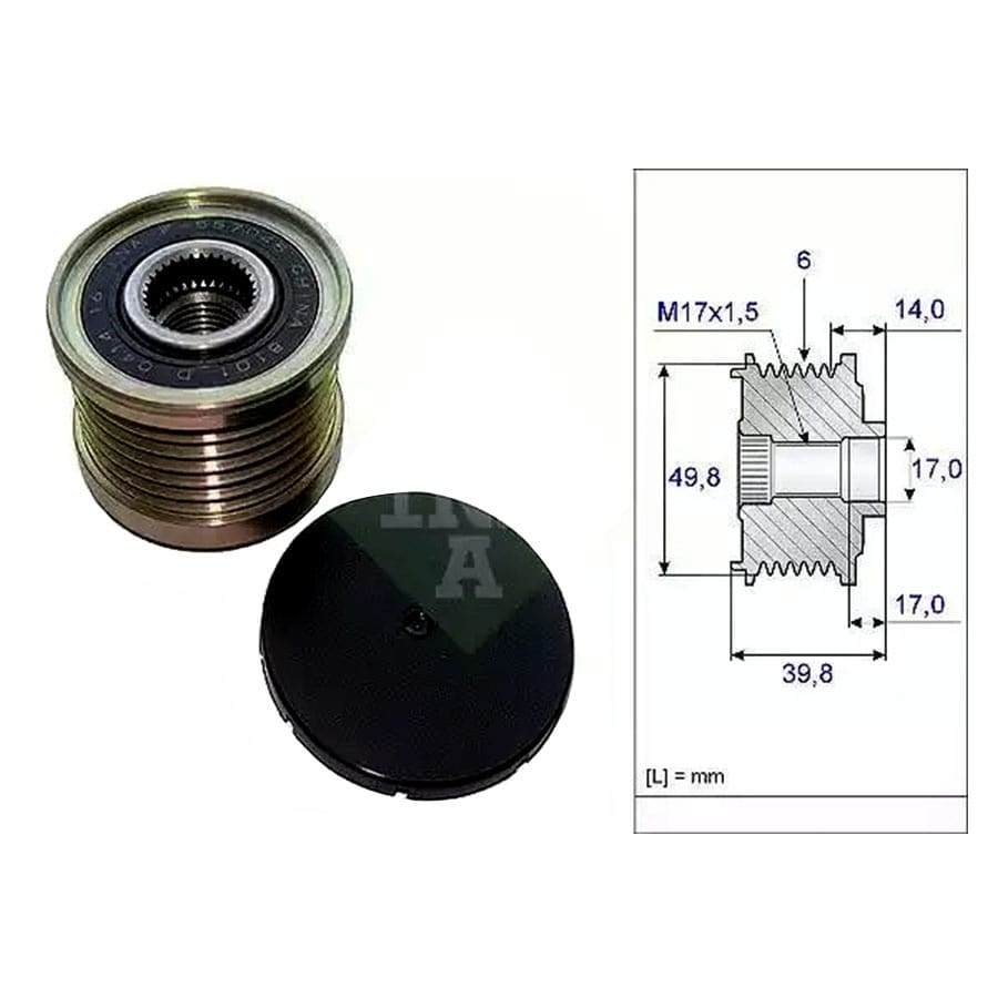 Pulley Alternator Nissan Dualis ’07–’14 NJ10, Juke ’10–’20 F15, Qashqai ’10–’14 J10 , XTrail ’10–’15 T31 ,MR16/20 Eng INA Pulley Alternator Nissan Dualis ’07–’14 NJ10, Juke ’10–’20 F15, Qashqai ’10–’14 J10 , XTrail ’10–’15 T31 ,MR16/20 Eng INA