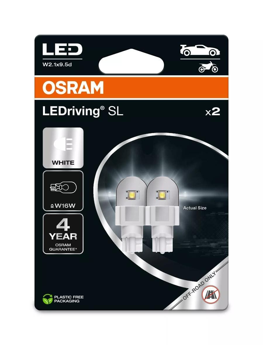 Bulb Osram LEDriving SL W16W WHITE (2PC) 921DWP Bulb Osram LEDriving SL W16W WHITE (2PC) 921DWP