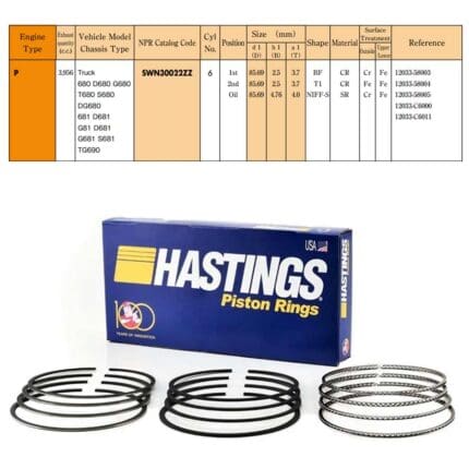 Rings Set Nissan Patrol P40 Eng., 85.69mm, 2C-5738 Hastings -+.040"/1.00mm