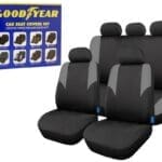 Car Seat Cover Fabric 9Pcs Set Black and Grey GOODYEAR (991-2402313)